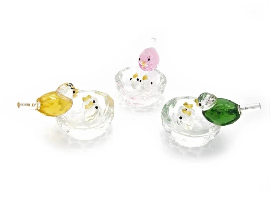 Птицы в гнезде хрусталь (9×5.5×5.5 см) купить в интернет магазине подарков ПраздникШоп