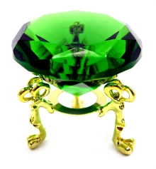 Кристалл хрустальный на подставке зеленый (5 см) купить в интернет магазине подарков ПраздникШоп