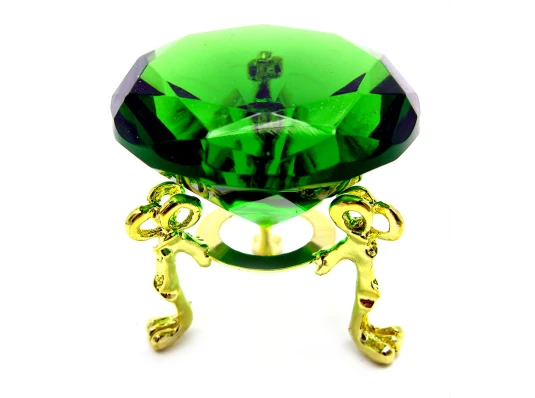 Кристалл хрустальный на подставке зеленый (5 см) купить в интернет магазине подарков ПраздникШоп