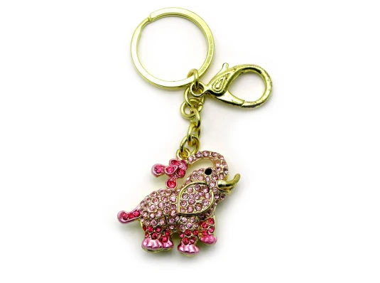 Брелок со стразами «Слон» Золото купить в интернет магазине подарков ПраздникШоп