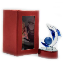 Дельфин хрустальный с подсветкой (11×6.5×6 см) купить в интернет магазине подарков ПраздникШоп