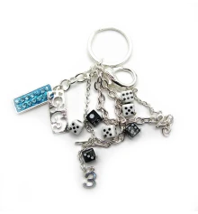 Брелок со стразами «Игральные кости» купить в интернет магазине подарков ПраздникШоп