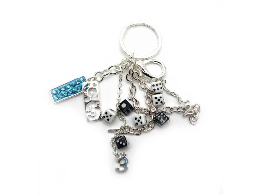Брелок со стразами «Игральные кости» купить в интернет магазине подарков ПраздникШоп