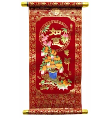 Панно красное «Мандариновое дерево» (40×20 см) купить в интернет магазине подарков ПраздникШоп