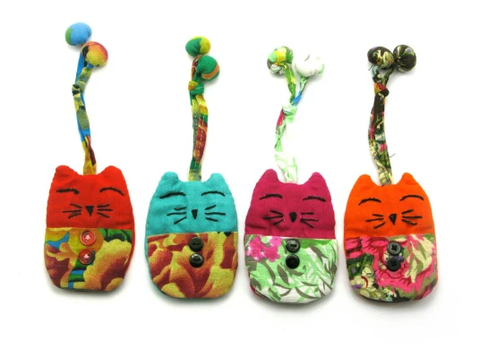 Чехол для ключей -брелок «Кошка» ткань (11×7 см) купить в интернет магазине подарков ПраздникШоп