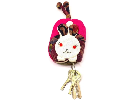 Чехол для ключей -брелок «Кролик» ткань (11×7 см) купить в интернет магазине подарков ПраздникШоп
