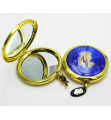 Зеркальце косметическое в золотом корпусе «Египетская тематика» (19279 А) (в коробке + чехольчик) купить в интернет магазине подарков ПраздникШоп