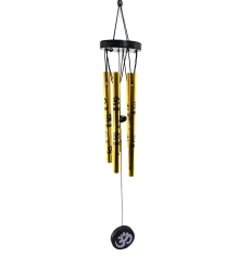 Музыка ветра золотистый «ОМ» (5 трубок) (42×6×6 см) купить в интернет магазине подарков ПраздникШоп