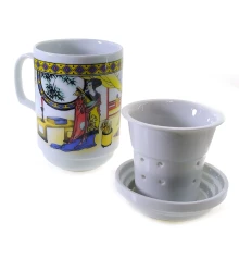 Чашка заварочная с ситом (330мл) (BFC24) «3 девушки» (h-13 см купить в интернет магазине подарков ПраздникШоп