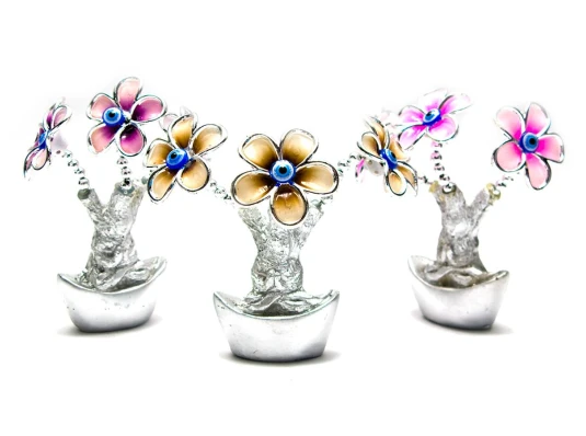 Цветы на чаше богатства (13×9×5 см) купить в интернет магазине подарков ПраздникШоп