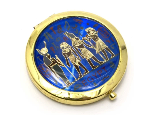 Зеркальце косметическое «Египет» золото (d-7 см) (в коробке + чехольчик) купить в интернет магазине подарков ПраздникШоп