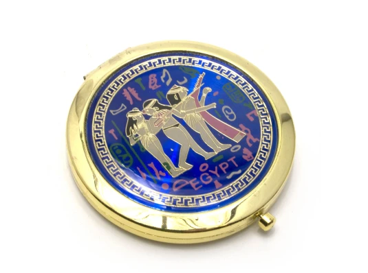 Зеркальце косметическое «Египет» золото (d-7 см) (в коробке + чехольчик) купить в интернет магазине подарков ПраздникШоп