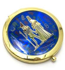 Зеркальце косметическое «Египет» золото (d-7 см) (в коробке + чехольчик) купить в интернет магазине подарков ПраздникШоп