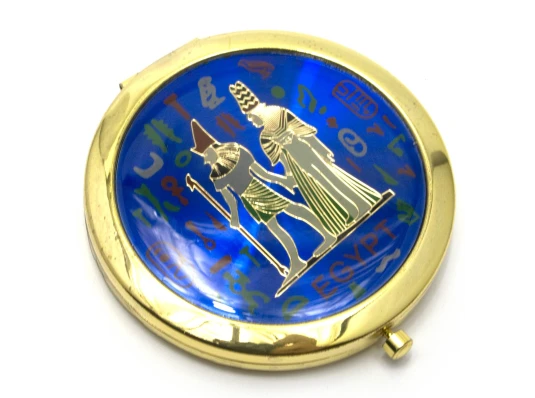 Зеркальце косметическое «Египет» золото (d-7 см) (в коробке + чехольчик) купить в интернет магазине подарков ПраздникШоп