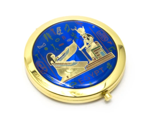 Зеркальце косметическое «Египет» золото (d-7 см) (в коробке + чехольчик) купить в интернет магазине подарков ПраздникШоп