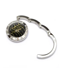 Сумкодержатель для женской сумочки «Кристалл черно золотой» со стразами купить в интернет магазине подарков ПраздникШоп