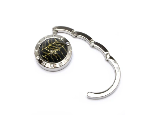 Сумкодержатель для женской сумочки «Кристалл черно золотой» со стразами купить в интернет магазине подарков ПраздникШоп