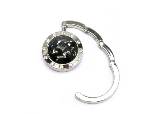 Сумкодержатель для женской сумочки «Кристалл черно-зеленый» со стразами купить в интернет магазине подарков ПраздникШоп