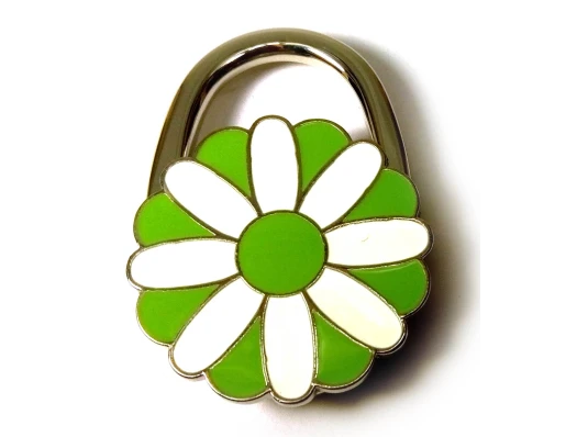 Сумкодержатель для женской сумочки «Цветок-Замок бело-зеленый» (6×4×1.5 см) купить в интернет магазине подарков ПраздникШоп