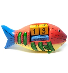 Вечный календарь «Рыба» дерево (13.5×6×3.5 см) купить в интернет магазине подарков ПраздникШоп