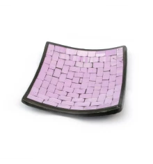 Блюдо терракотовое с фиолетовой мозаикой (14.5×14.5×2 см) купить в интернет магазине подарков ПраздникШоп