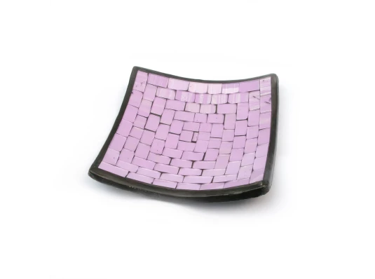 Блюдо терракотовое с фиолетовой мозаикой (14.5×14.5×2 см) купить в интернет магазине подарков ПраздникШоп