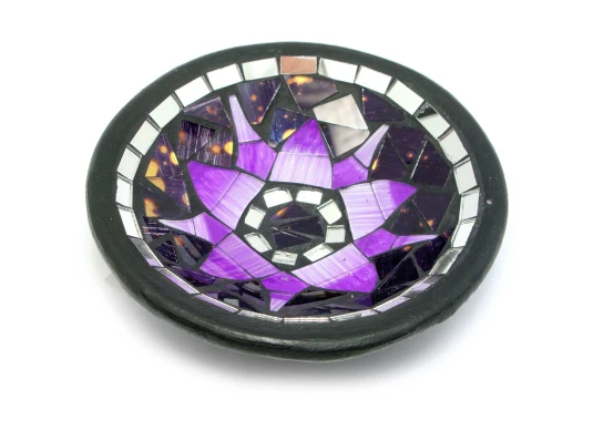 Блюдо терракотовое с мозаикой «Лотос» (d- 14.5 h-3 см) купить в интернет магазине подарков ПраздникШоп