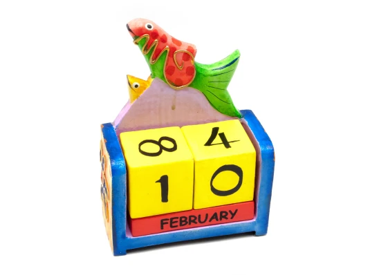 Вечный календарь «Рыбы» дерево (14.5×10.5×5 см) купить в интернет магазине подарков ПраздникШоп