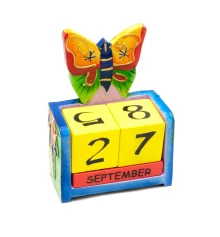 Вечный календарь «Бабочка» дерево (14.5×10.5×5 см) купить в интернет магазине подарков ПраздникШоп