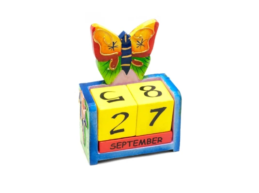 Вечный календарь «Бабочка» дерево (14.5×10.5×5 см) купить в интернет магазине подарков ПраздникШоп