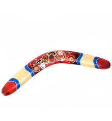 Бумеранг расписной дерево красный (41×13×1.5 см) купить в интернет магазине подарков ПраздникШоп