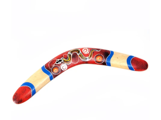 Бумеранг расписной дерево красный (41×13×1.5 см) купить в интернет магазине подарков ПраздникШоп