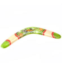 Бумеранг расписной дерево зеленый (41×13×1.5 см) купить в интернет магазине подарков ПраздникШоп