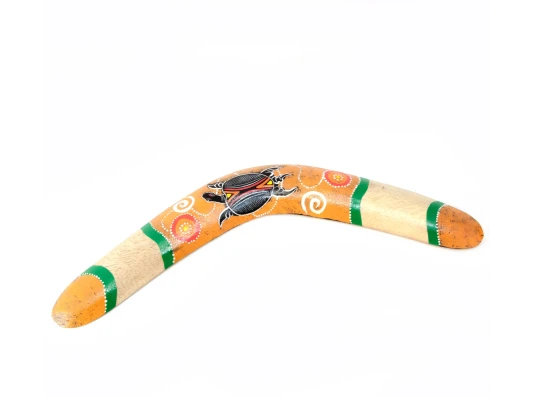 Бумеранг расписной дерево оранжевый (41×13×1.5 см) купить в интернет магазине подарков ПраздникШоп