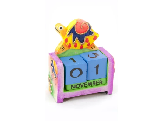 Вечный календарь «Черепаха» дерево (10×7×4 см) купить в интернет магазине подарков ПраздникШоп