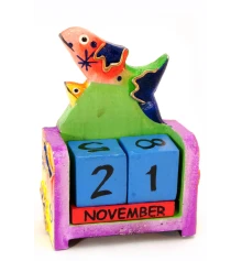 Вечный календарь «Рыба» дерево (10×7×4 см) купить в интернет магазине подарков ПраздникШоп