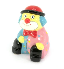 Копилка керамическая «Клоун» розово-голубая (13×10×7 см) купить в интернет магазине подарков ПраздникШоп