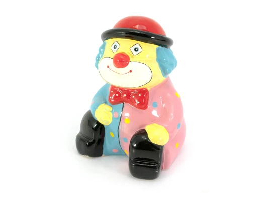 Копилка керамическая «Клоун» розово-голубая (13×10×7 см) купить в интернет магазине подарков ПраздникШоп