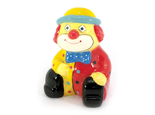 Копилка керамическая «Клоун» красно-желтая (13×10×7 см) купить в интернет магазине подарков ПраздникШоп