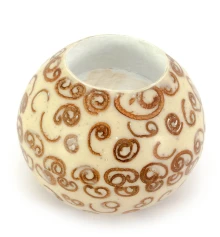 Подсвечник смола+корица белый (d-7 см h-5.5 см) купить в интернет магазине подарков ПраздникШоп