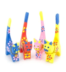 Кошки деревянные кольцедержатели (н-р 4 шт.) (11×5×7.5 см)цена за набор (B) купить в интернет магазине подарков ПраздникШоп