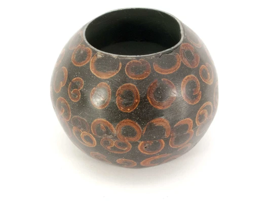 Подсвечник смола+корица черный (d-7 см h-5.5 см) купить в интернет магазине подарков ПраздникШоп