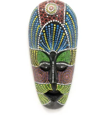 Маска расписная деревянная (24.5×10×2.5 см) купить в интернет магазине подарков ПраздникШоп