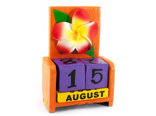 Вечный календарь «Цветок» дерево (15×10×5 см) купить в интернет магазине подарков ПраздникШоп