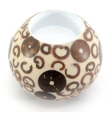 Подсвечник смола+корица белый (d-7 см h-5.5 см) B купить в интернет магазине подарков ПраздникШоп