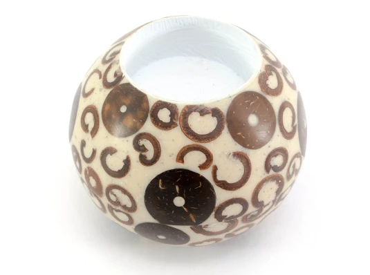 Подсвечник смола+корица белый (d-7 см h-5.5 см) B купить в интернет магазине подарков ПраздникШоп