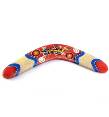 Бумеранг расписной красный (31.5×10×1 см) купить в интернет магазине подарков ПраздникШоп