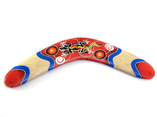 Бумеранг расписной красный (31.5×10×1 см) купить в интернет магазине подарков ПраздникШоп