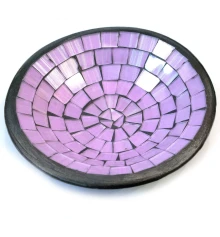 Блюдо терракотовое с фиолетовой мозаикой (d-15 h-3 см) купить в интернет магазине подарков ПраздникШоп