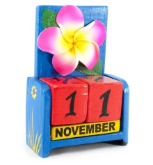 Вечный календарь «Цветок» дерево черный (15×10×5 см) купить в интернет магазине подарков ПраздникШоп